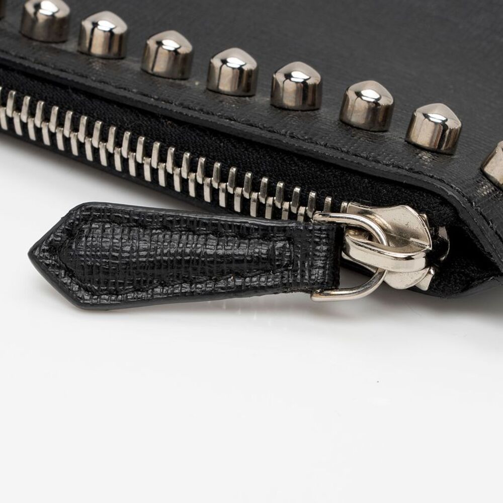 Fendi Studded Leather Mink Karlito Zip Pouch - Picture 7 of 9